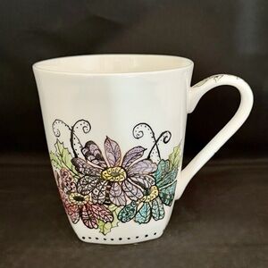 Roscher Bone China Artist Vander Molen Multicolor Flowers Mug EUC HTF